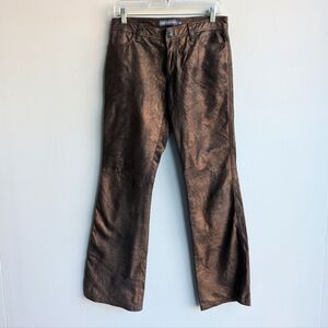 GAP Leather Metallic Copper Bronze Flare Jeans/Pants